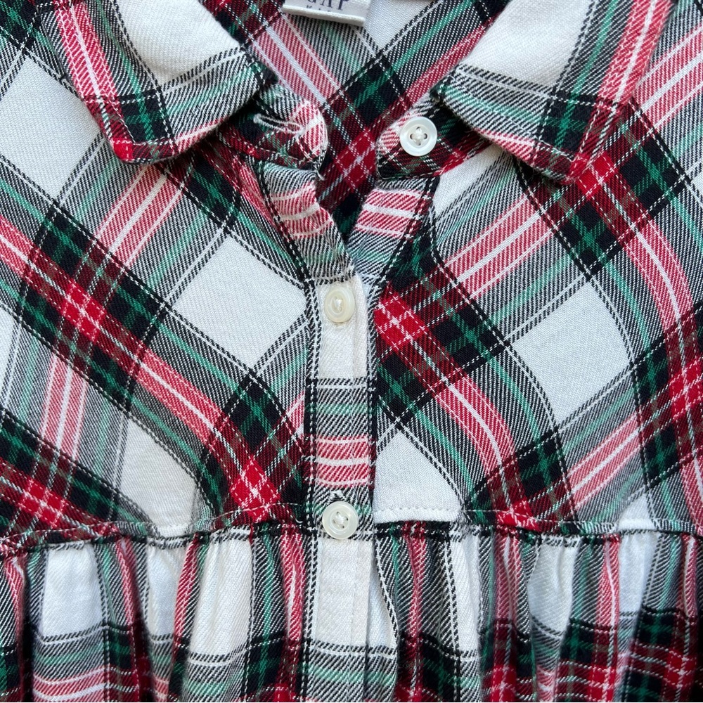 Gap Girls Christmas Plaid Shirt - Picture 4 of 6
